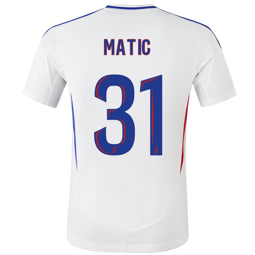 Kids Football Nemanja Matic #31 White Blue Home Jersey 2024/25 T-Shirt