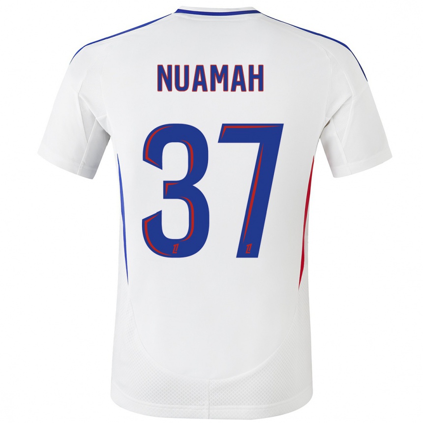 Kids Football Ernest Nuamah #37 White Blue Home Jersey 2024/25 T-Shirt