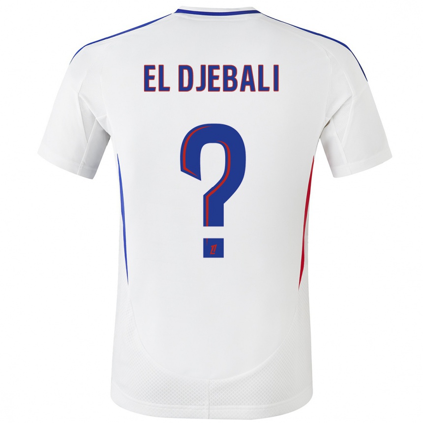 Kids Football Chaim El Djebali #0 White Blue Home Jersey 2024/25 T-Shirt