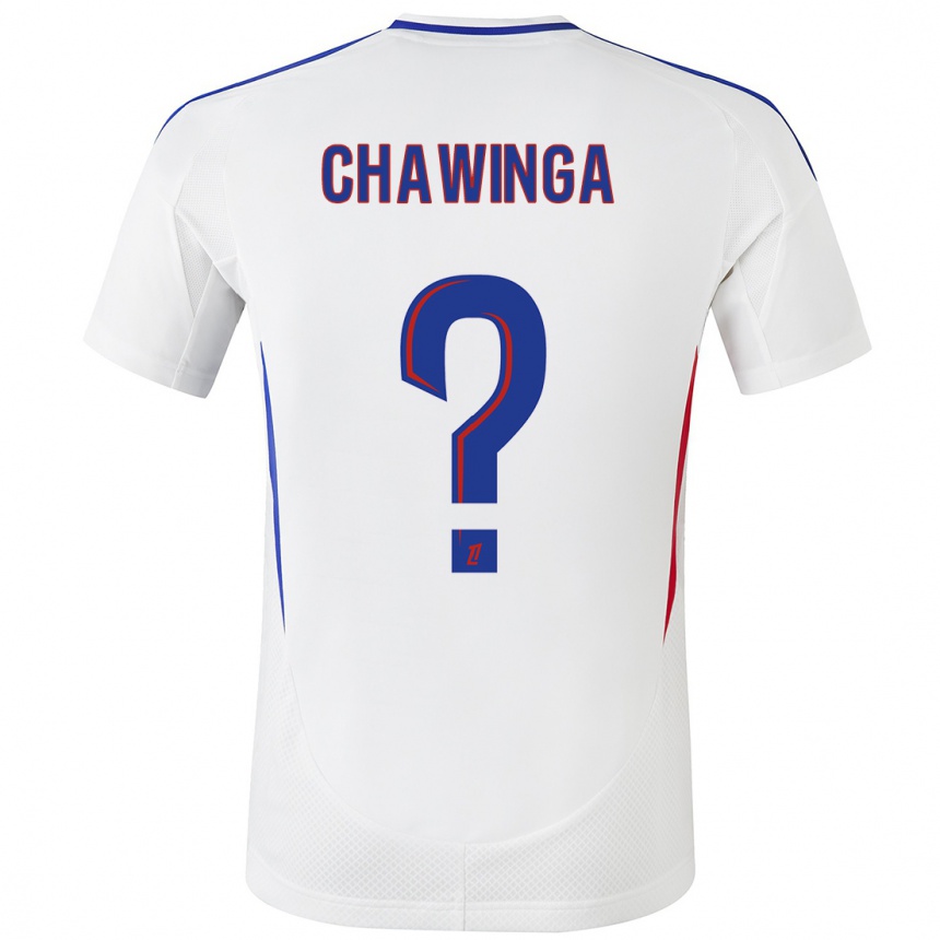 Kids Football Tabitha Chawinga #0 White Blue Home Jersey 2024/25 T-Shirt