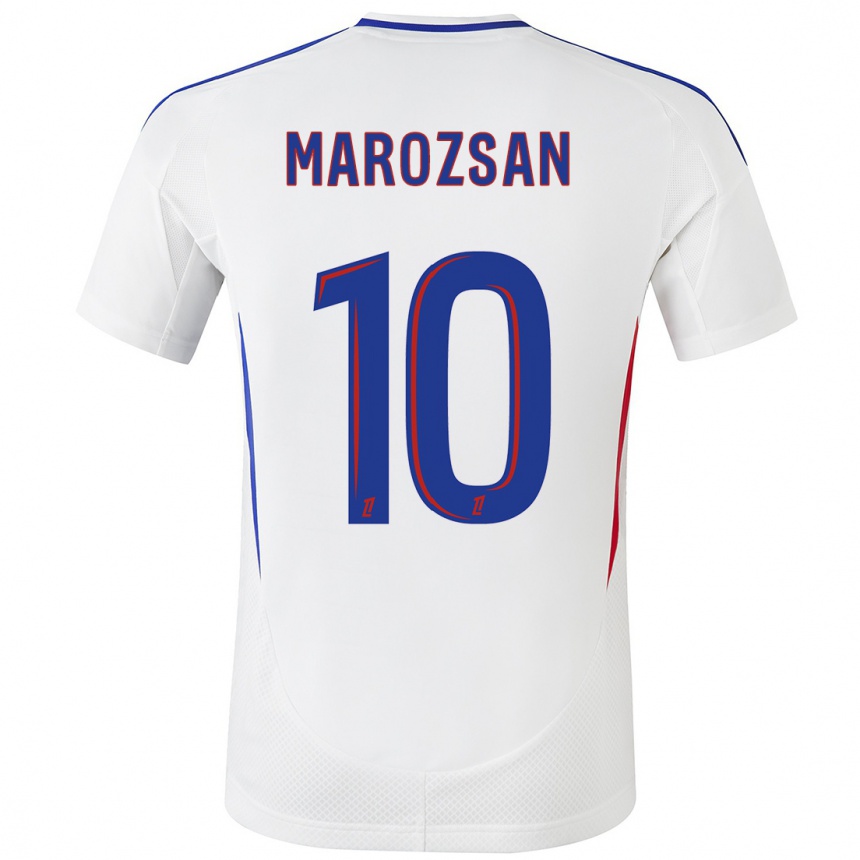 Kids Football Dzsenifer Marozsan #10 White Blue Home Jersey 2024/25 T-Shirt