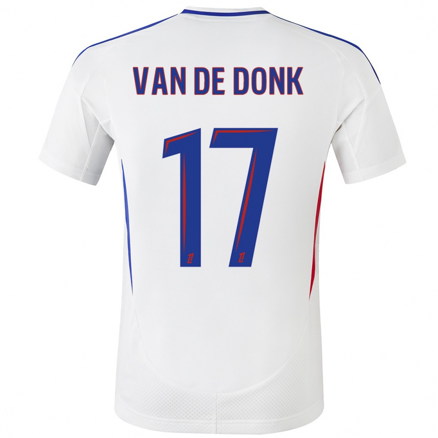 Kids Football Danielle Van De Donk #17 White Blue Home Jersey 2024/25 T-Shirt