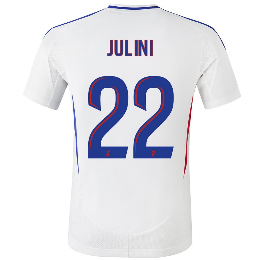 Kids Football Sally Julini #22 White Blue Home Jersey 2024/25 T-Shirt