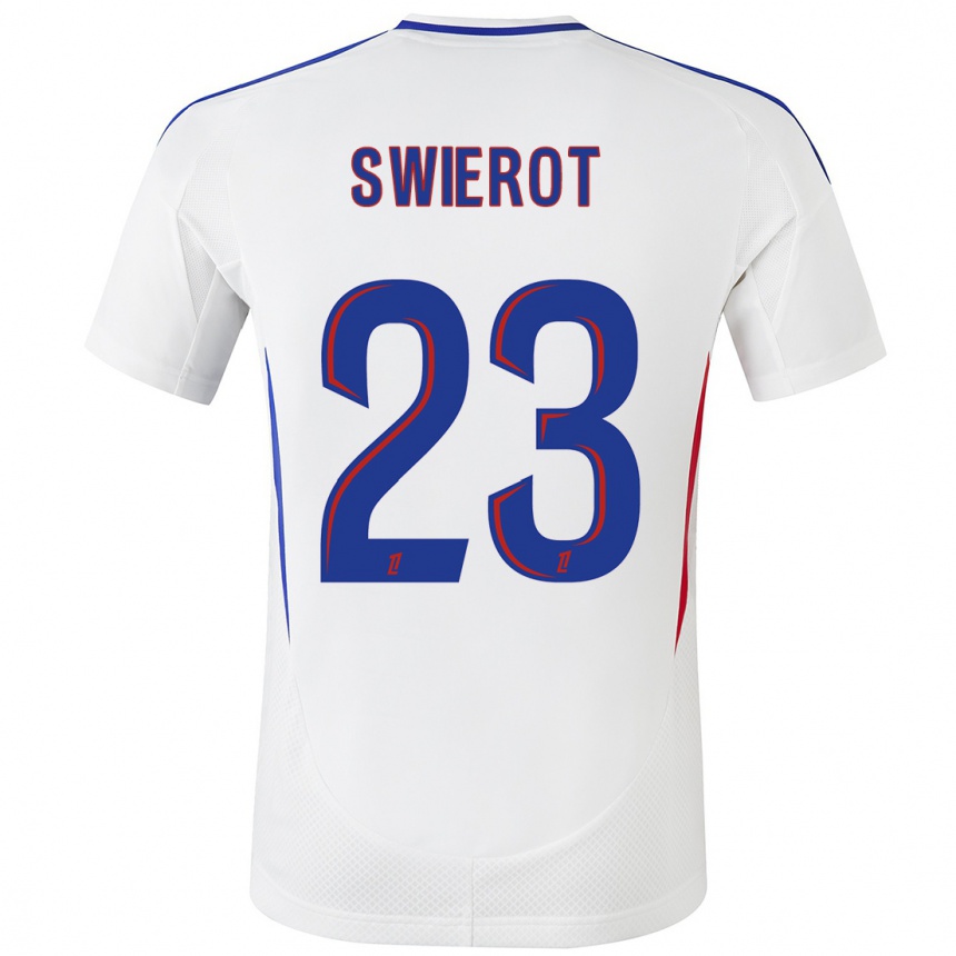 Kids Football Julie Swierot #23 White Blue Home Jersey 2024/25 T-Shirt