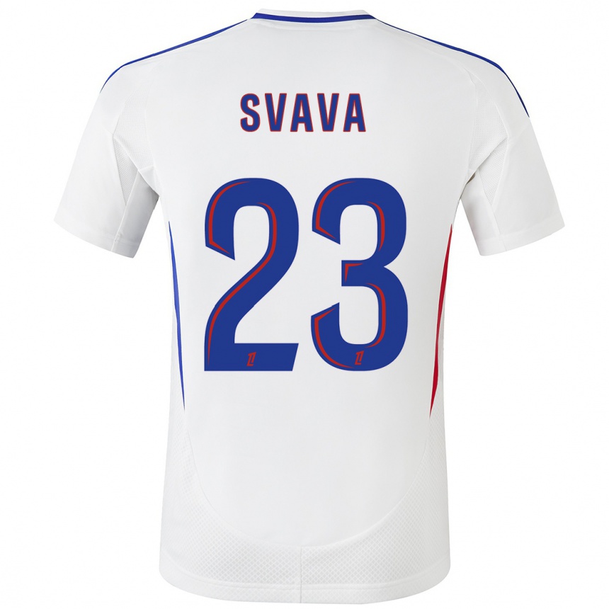 Kids Football Sofie Svava #23 White Blue Home Jersey 2024/25 T-Shirt