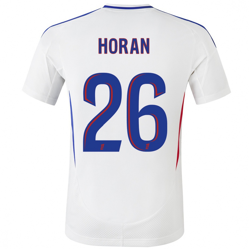 Kids Football Lindsey Horan #26 White Blue Home Jersey 2024/25 T-Shirt