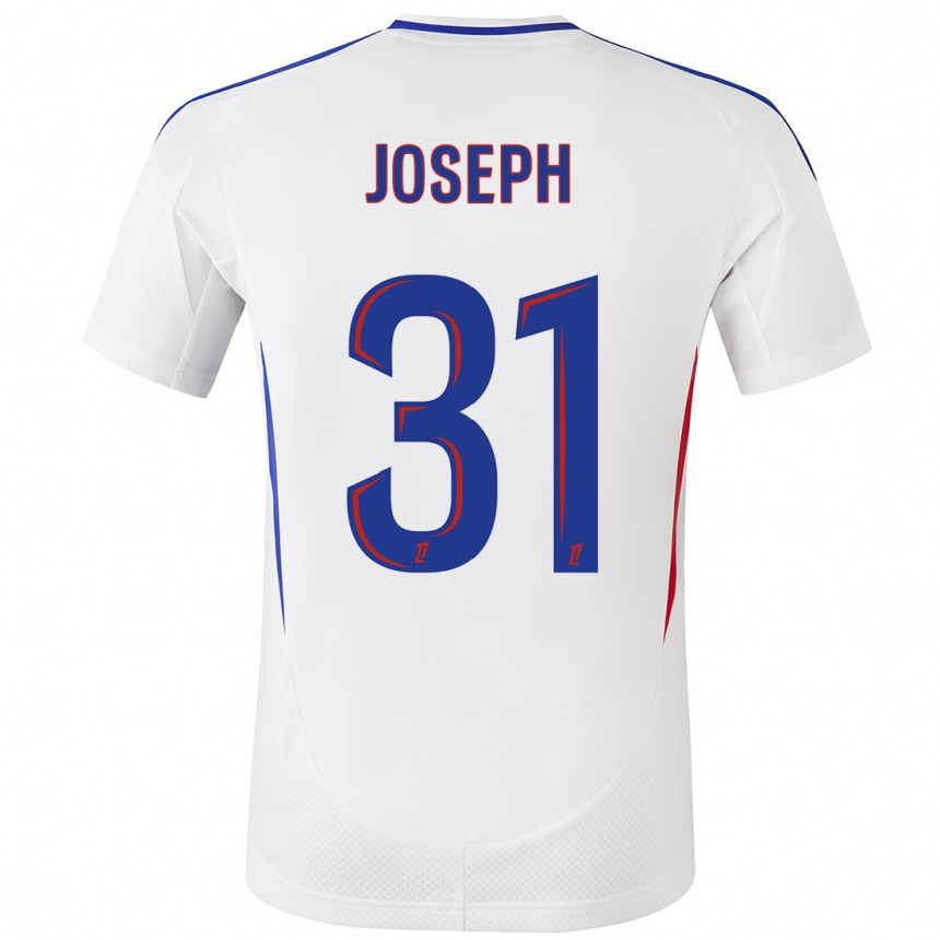 Kids Football Liana Joseph #31 White Blue Home Jersey 2024/25 T-Shirt