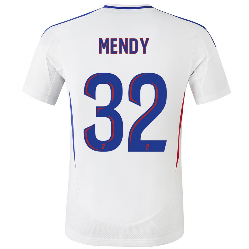 Kids Football Maeline Mendy #32 White Blue Home Jersey 2024/25 T-Shirt