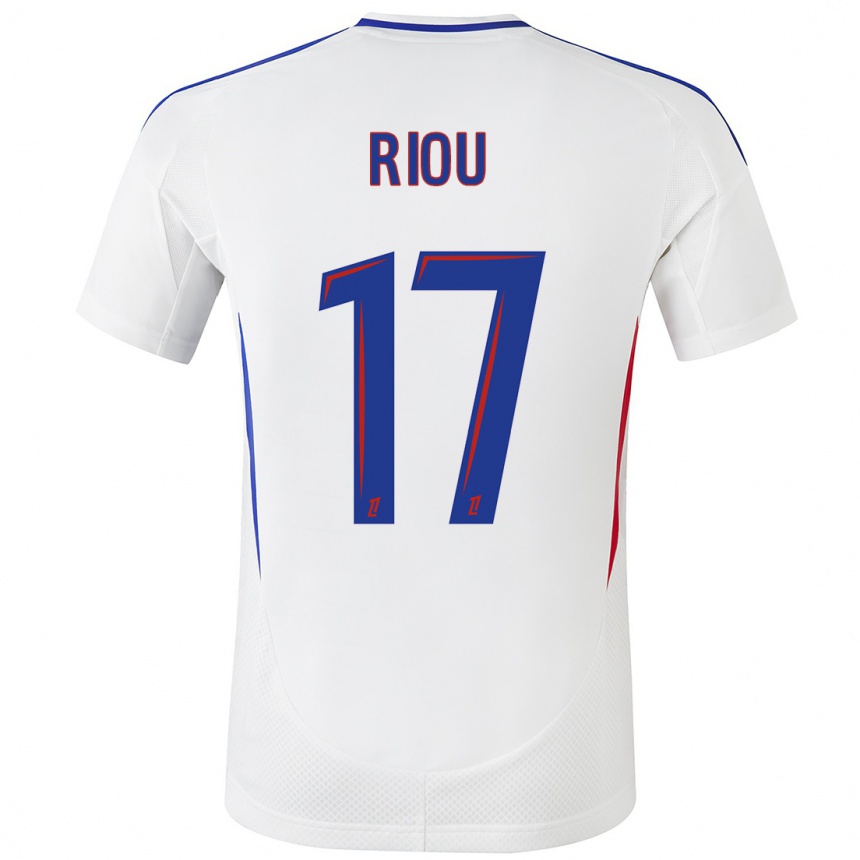 Kids Football Remy Riou #17 White Blue Home Jersey 2024/25 T-Shirt