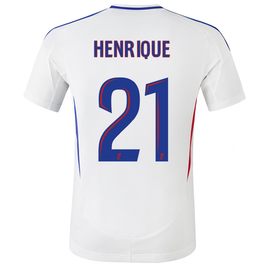 Kids Football Henrique #21 White Blue Home Jersey 2024/25 T-Shirt