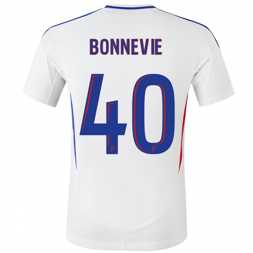 Kids Football Kayne Bonnevie #40 White Blue Home Jersey 2024/25 T-Shirt