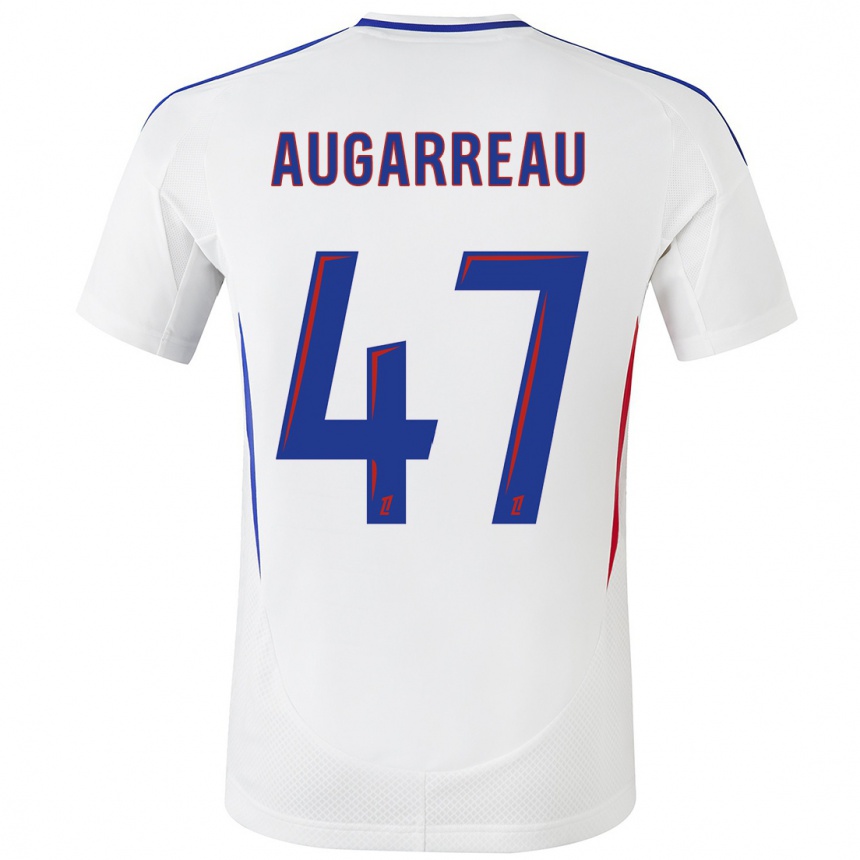 Kids Football Sofiane Augarreau #47 White Blue Home Jersey 2024/25 T-Shirt