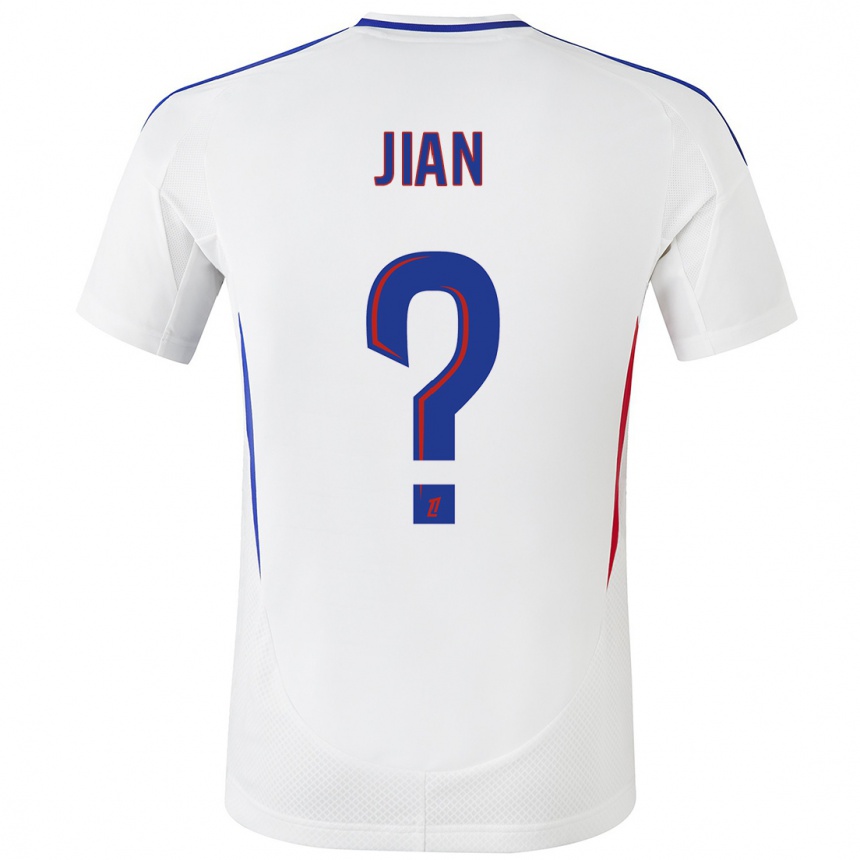 Kids Football Tao Jian #0 White Blue Home Jersey 2024/25 T-Shirt