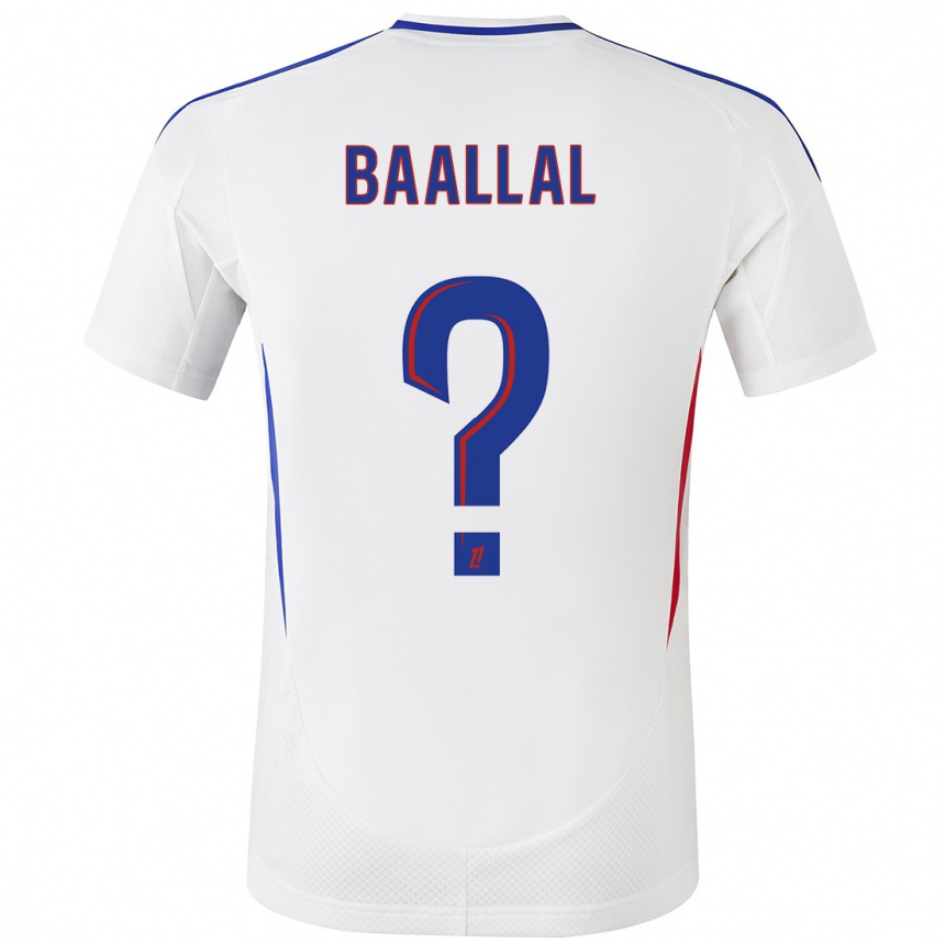 Kids Football Abdellah Baallal #0 White Blue Home Jersey 2024/25 T-Shirt