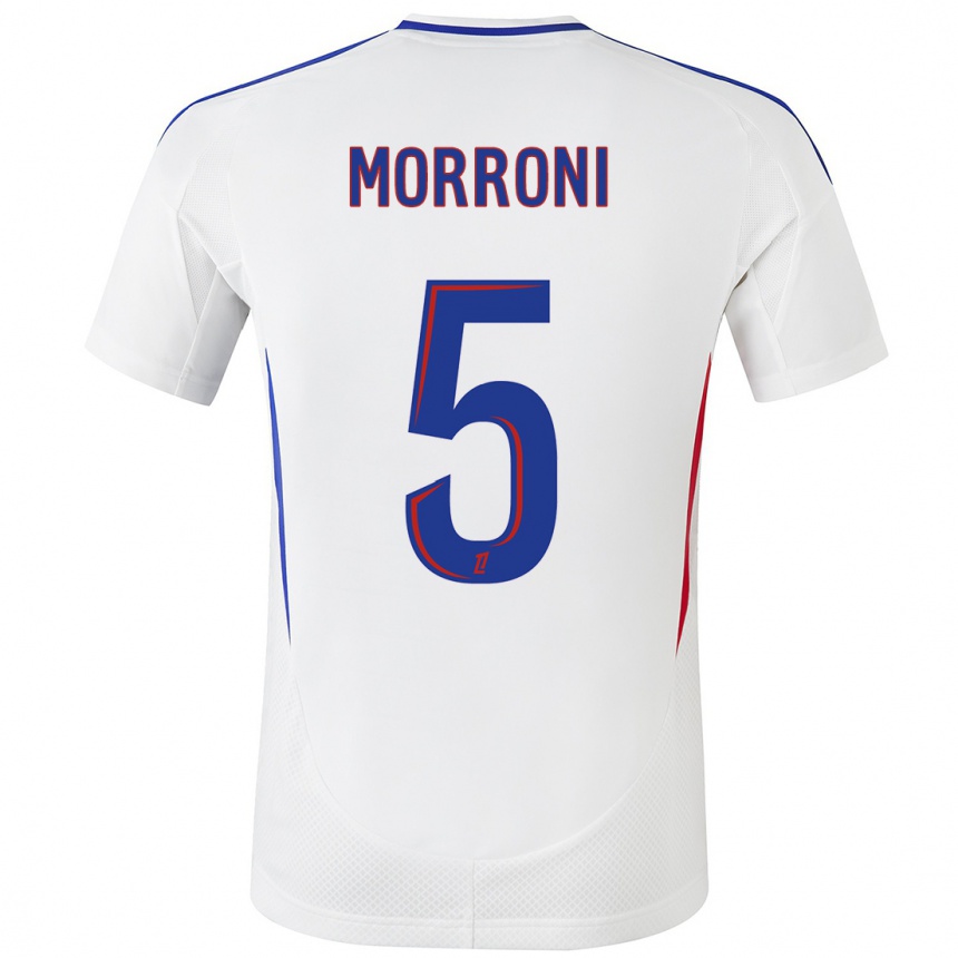 Kids Football Perle Morroni #5 White Blue Home Jersey 2024/25 T-Shirt