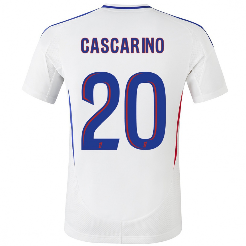 Kids Football Delphine Cascarino #20 White Blue Home Jersey 2024/25 T-Shirt