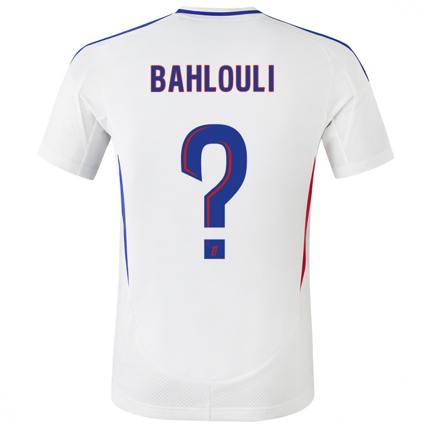 Kids Football Djibrail Bahlouli #0 White Blue Home Jersey 2024/25 T-Shirt