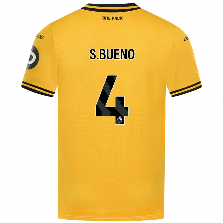 Kids Football Santiago Bueno #4 Yellow Home Jersey 2024/25 T-Shirt