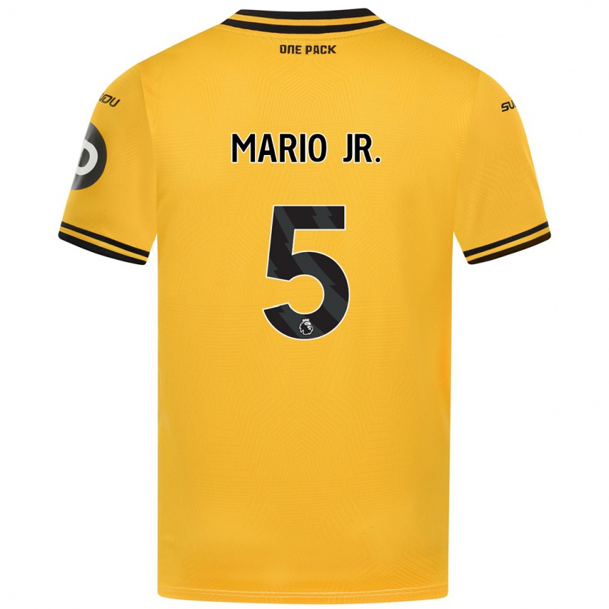 Kids Football Mario Lemina #5 Yellow Home Jersey 2024/25 T-Shirt