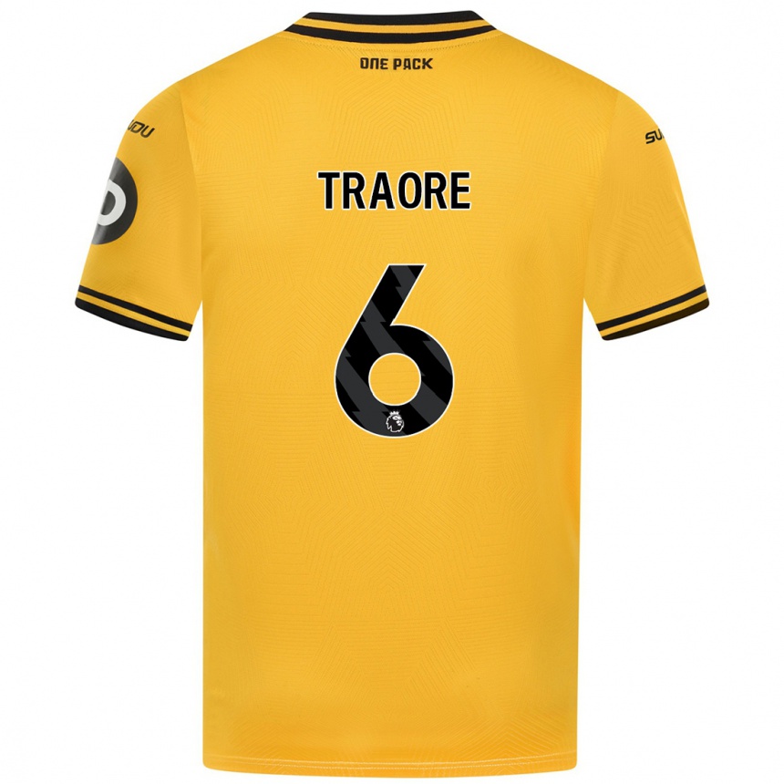 Kids Football Boubacar Traoré #6 Yellow Home Jersey 2024/25 T-Shirt