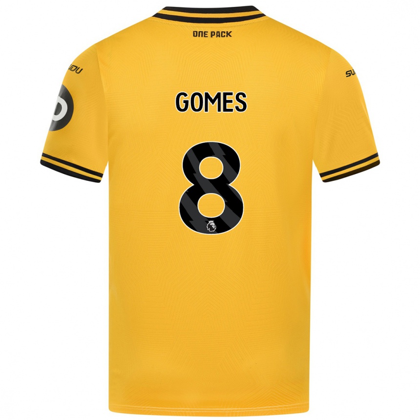 Kids Football João Gomes #8 Yellow Home Jersey 2024/25 T-Shirt