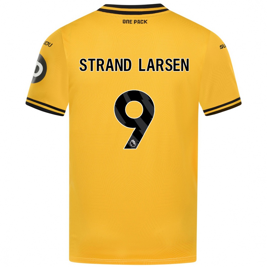 Kids Football Jørgen Strand Larsen #9 Yellow Home Jersey 2024/25 T-Shirt