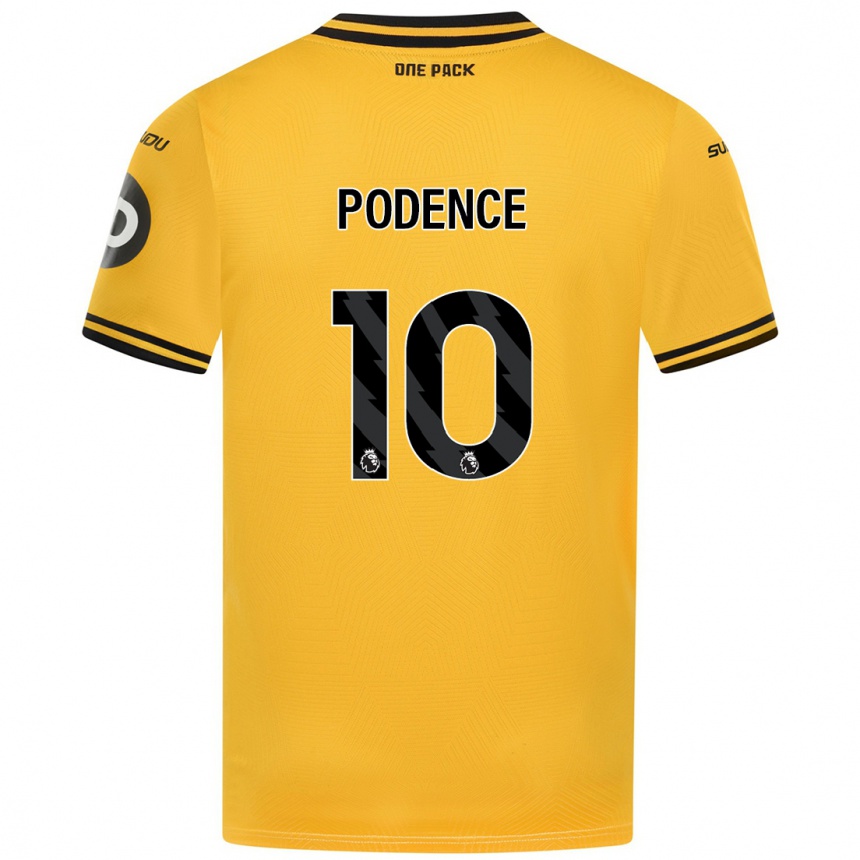 Kids Football Daniel Podence #10 Yellow Home Jersey 2024/25 T-Shirt