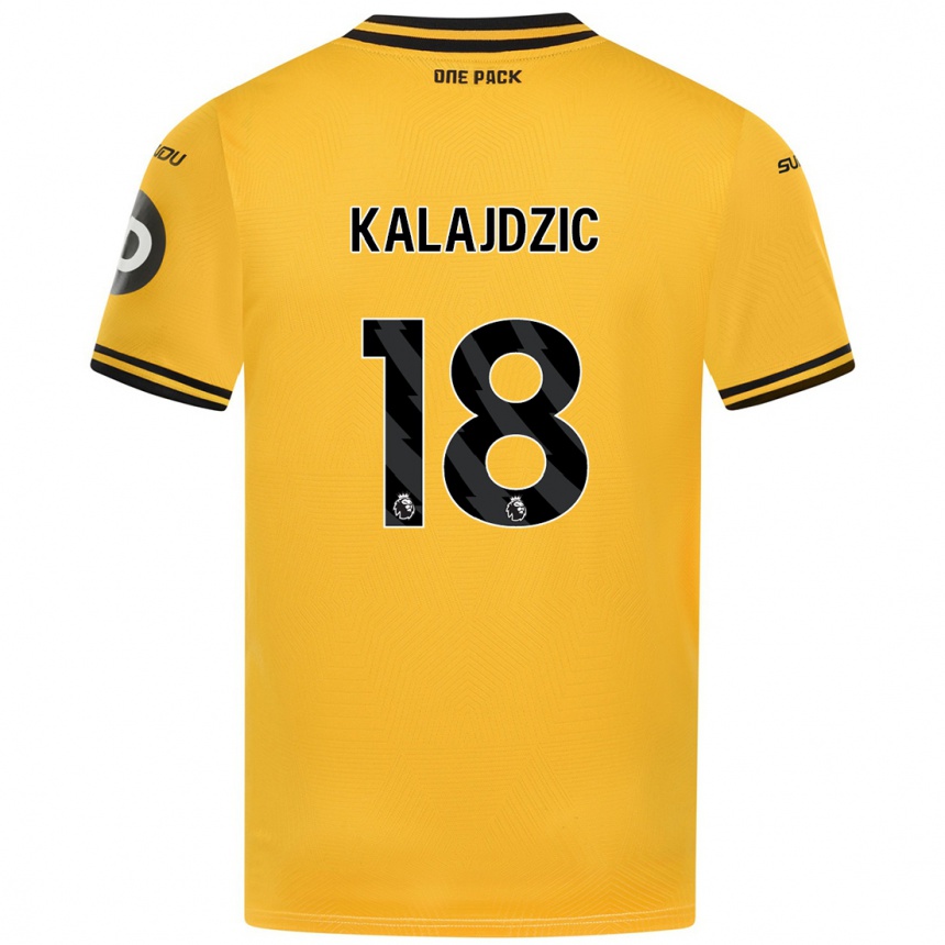 Kids Football Sasa Kalajdzic #18 Yellow Home Jersey 2024/25 T-Shirt