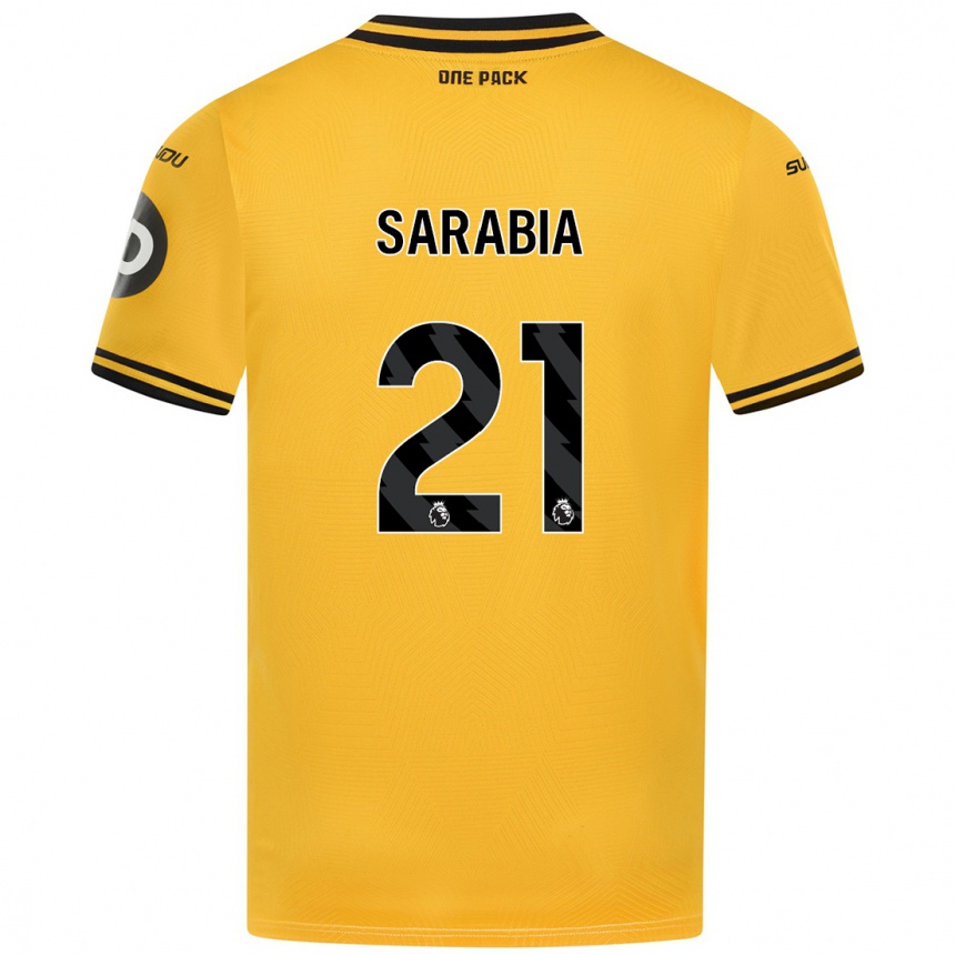 Kids Football Pablo Sarabia #21 Yellow Home Jersey 2024/25 T-Shirt