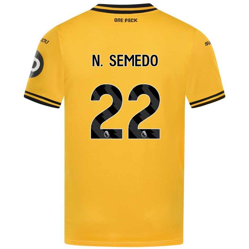 Kids Football Nélson Semedo #22 Yellow Home Jersey 2024/25 T-Shirt