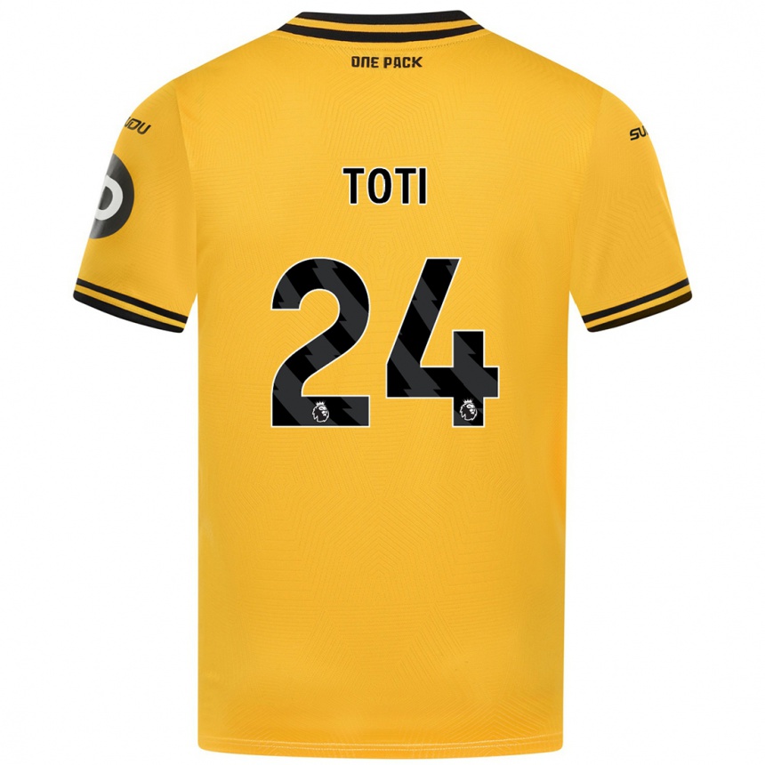 Kids Football Toti #24 Yellow Home Jersey 2024/25 T-Shirt