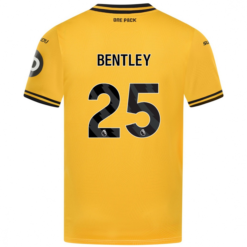 Kids Football Daniel Bentley #25 Yellow Home Jersey 2024/25 T-Shirt