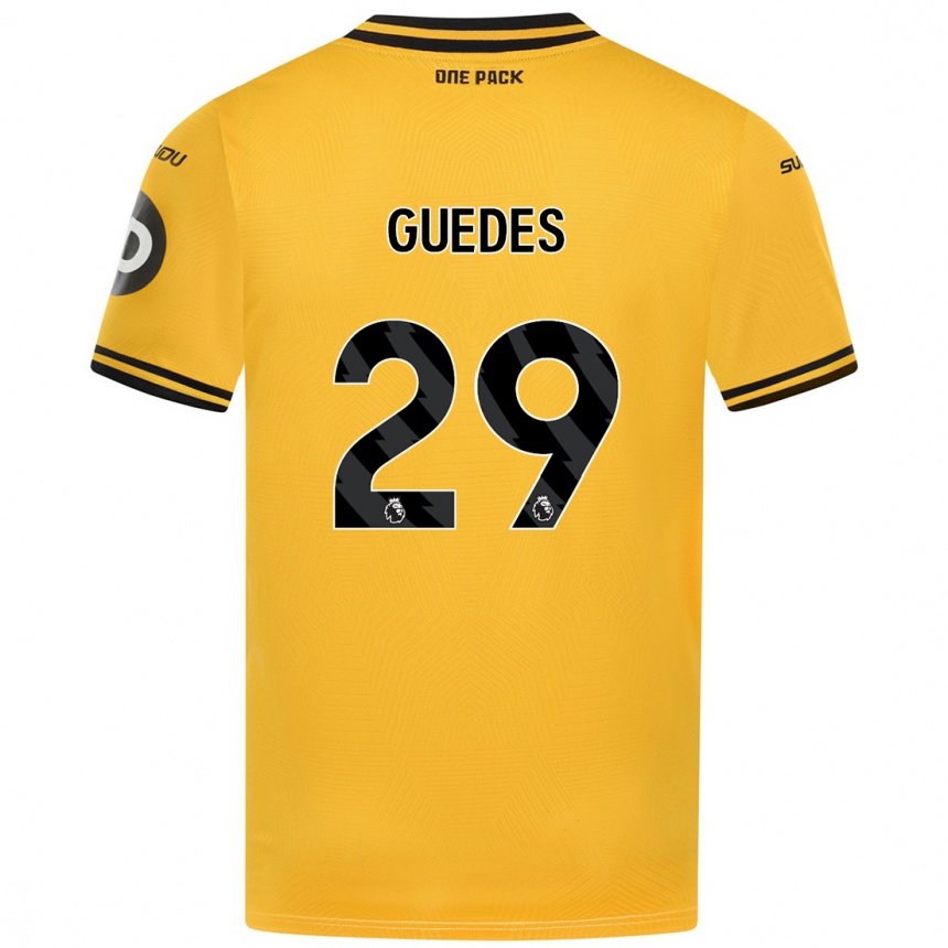 Kids Football Gonçalo Guedes #29 Yellow Home Jersey 2024/25 T-Shirt