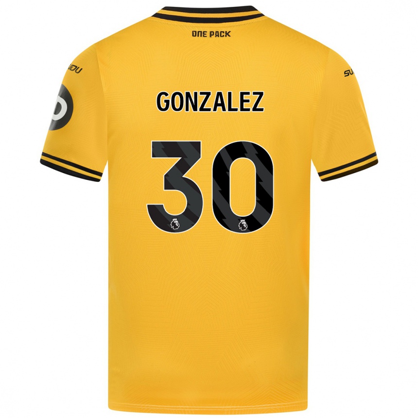 Kids Football Enso González #30 Yellow Home Jersey 2024/25 T-Shirt