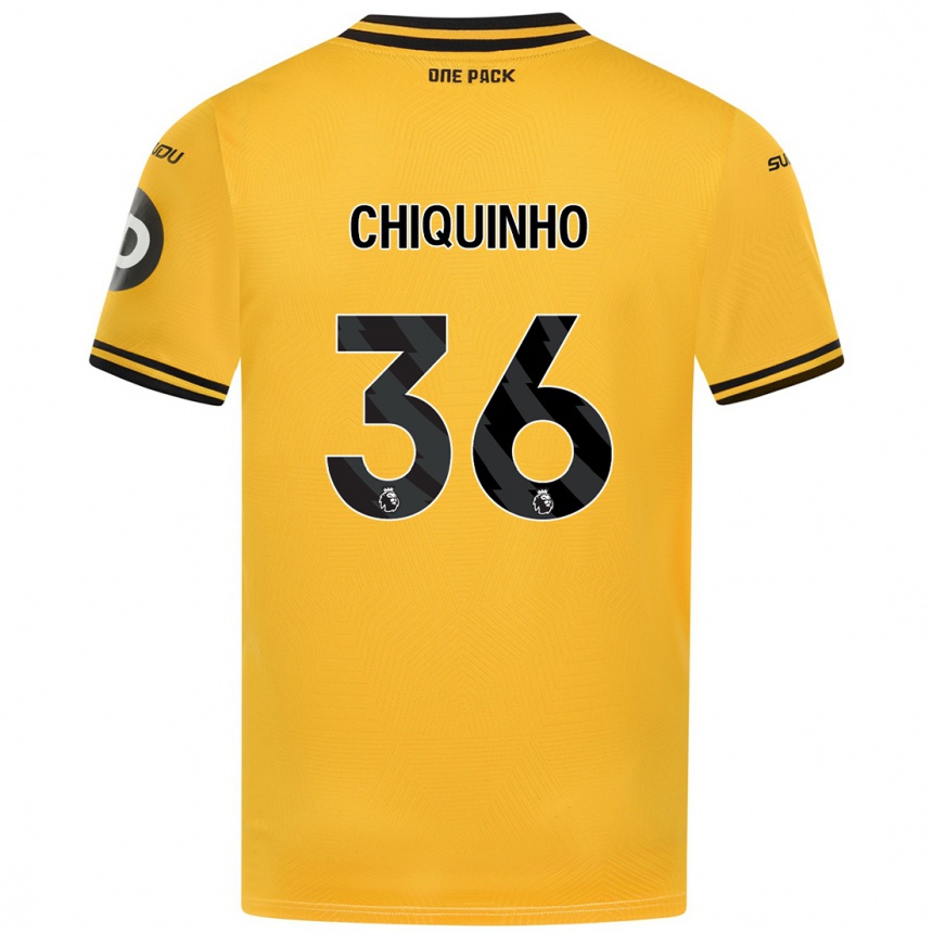 Kids Football Chiquinho #36 Yellow Home Jersey 2024/25 T-Shirt