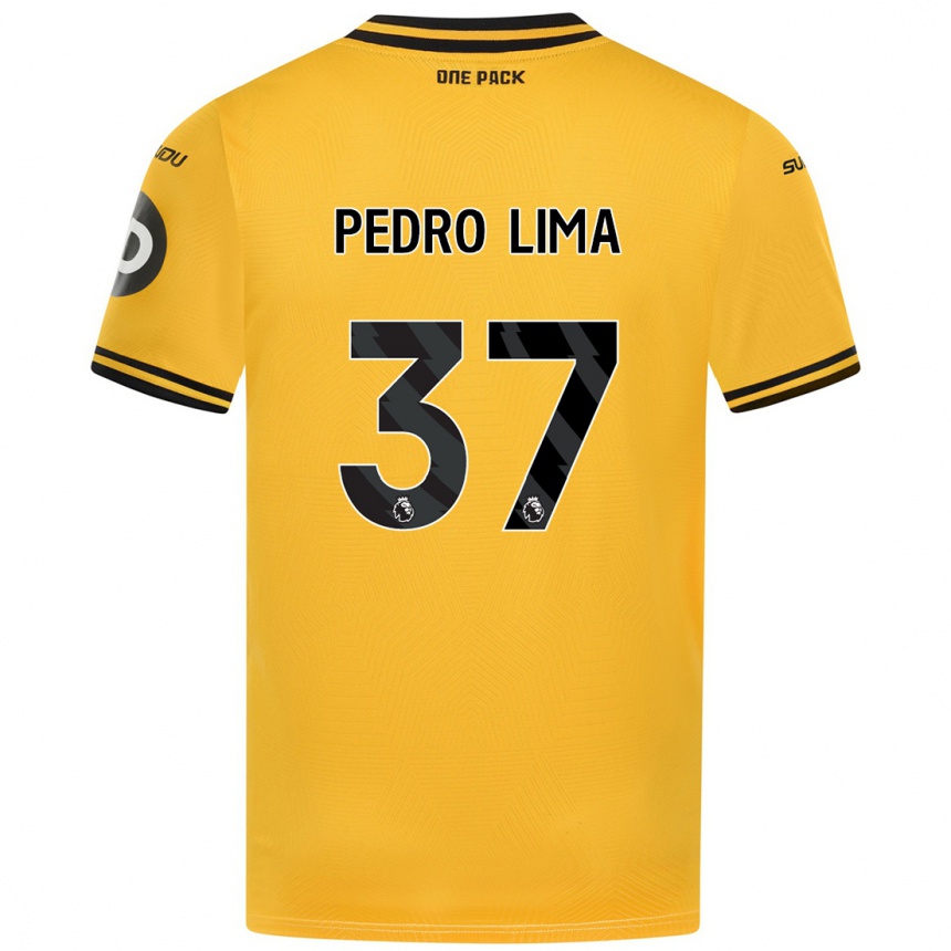 Kids Football Pedro Lima #37 Yellow Home Jersey 2024/25 T-Shirt