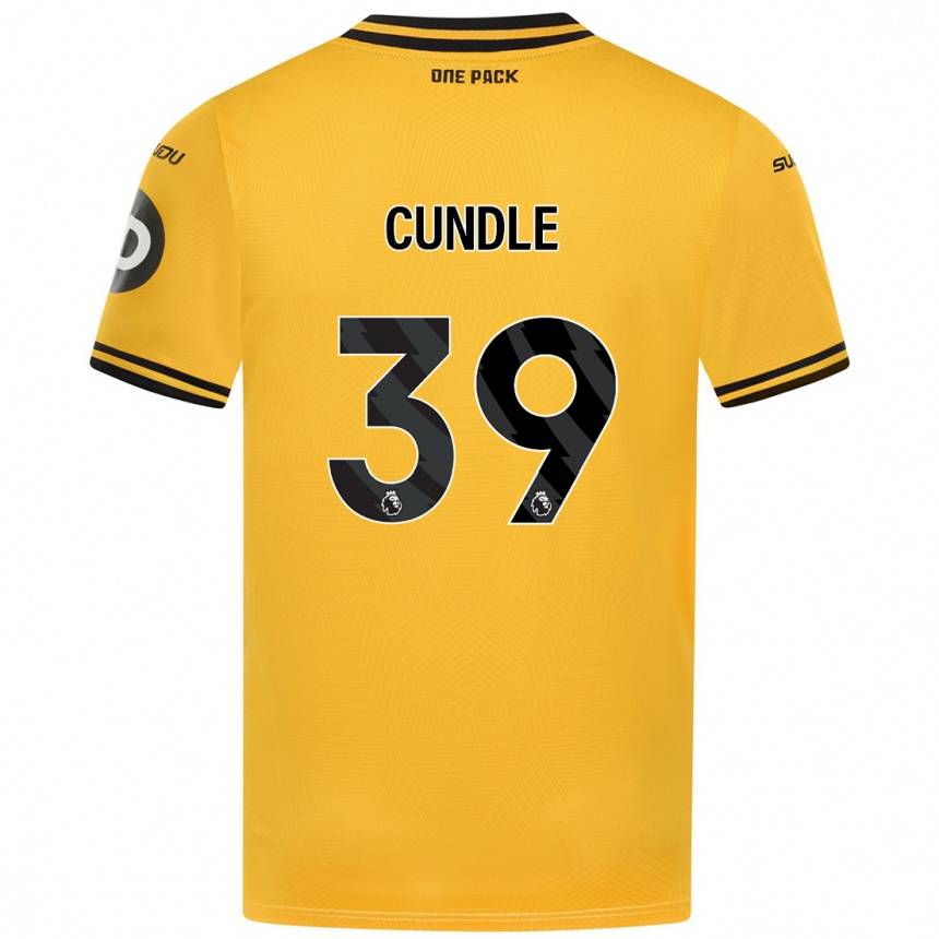 Kids Football Luke Cundle #39 Yellow Home Jersey 2024/25 T-Shirt