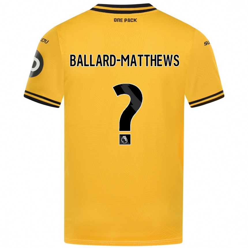 Kids Football Emilio Ballard-Matthews #0 Yellow Home Jersey 2024/25 T-Shirt