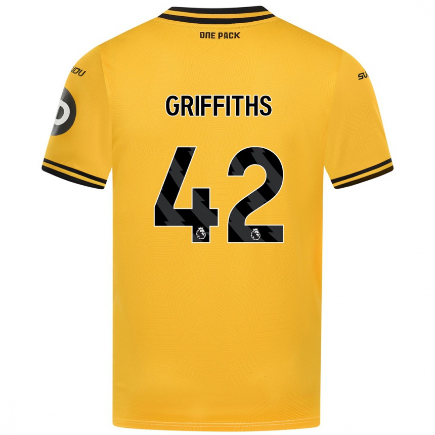 Kids Football Harvey Griffiths #42 Yellow Home Jersey 2024/25 T-Shirt