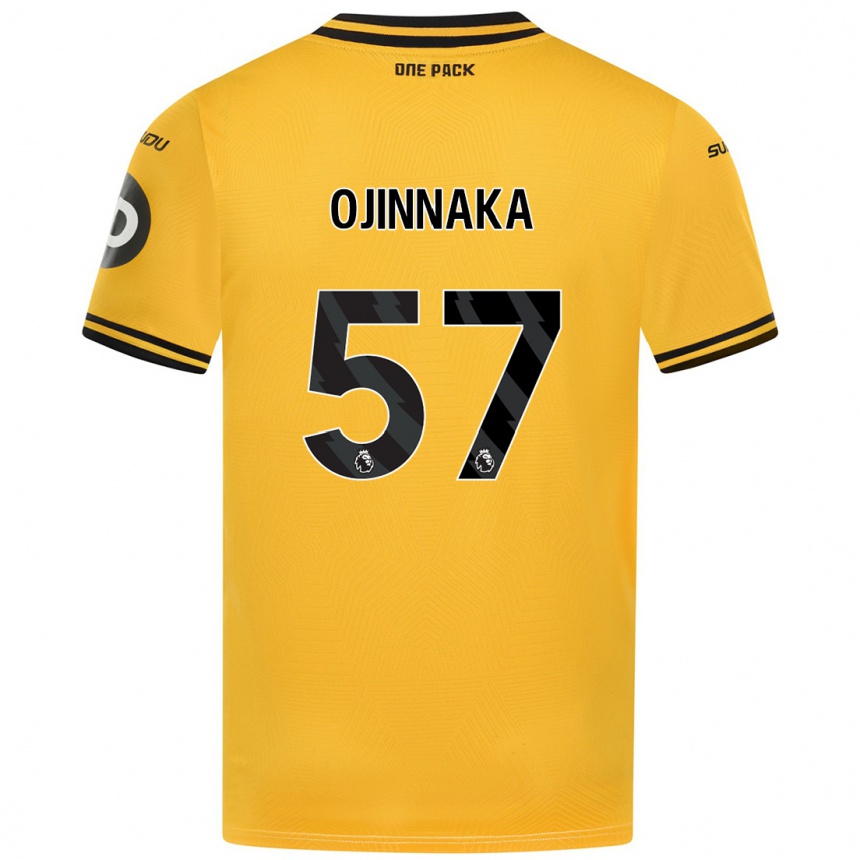 Kids Football Temple Ojinnaka #57 Yellow Home Jersey 2024/25 T-Shirt