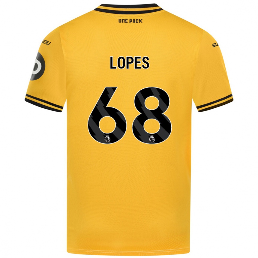 Kids Football Leo Lopes #68 Yellow Home Jersey 2024/25 T-Shirt