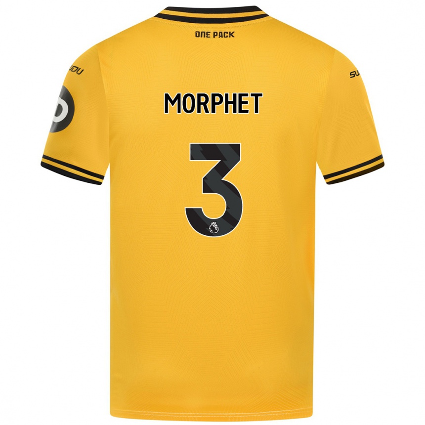 Kids Football Anna Morphet #3 Yellow Home Jersey 2024/25 T-Shirt