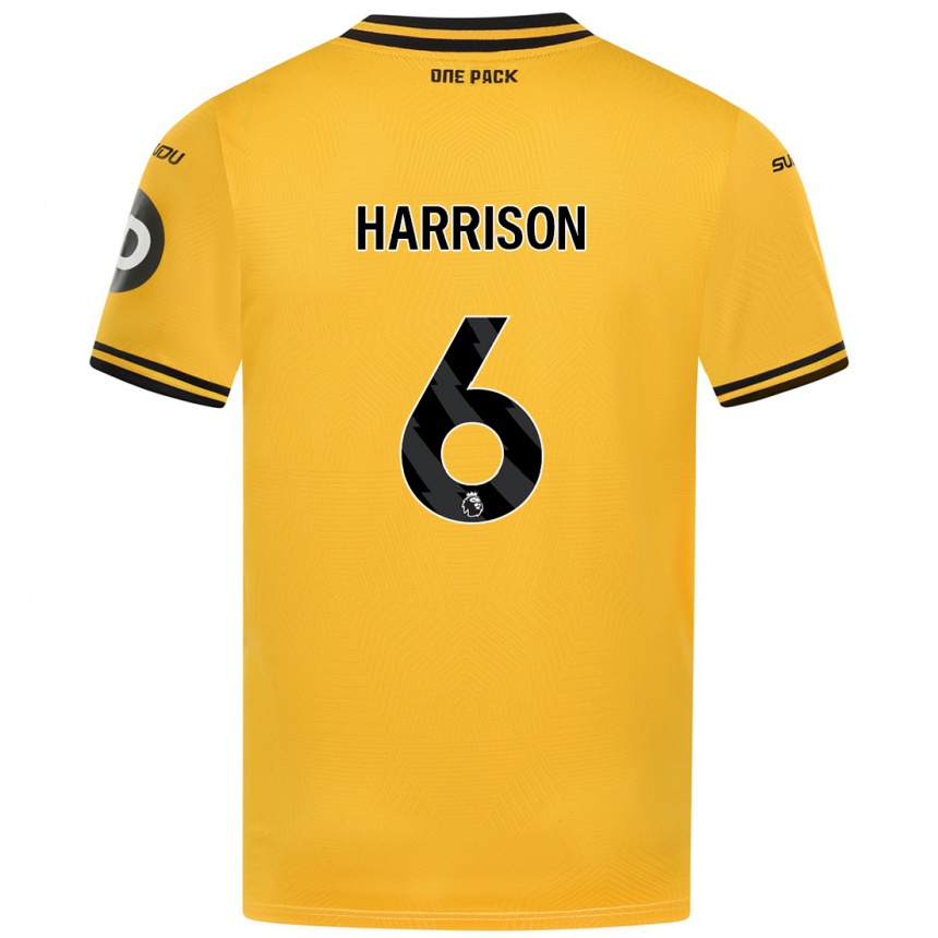 Kids Football Lexie Harrison #6 Yellow Home Jersey 2024/25 T-Shirt