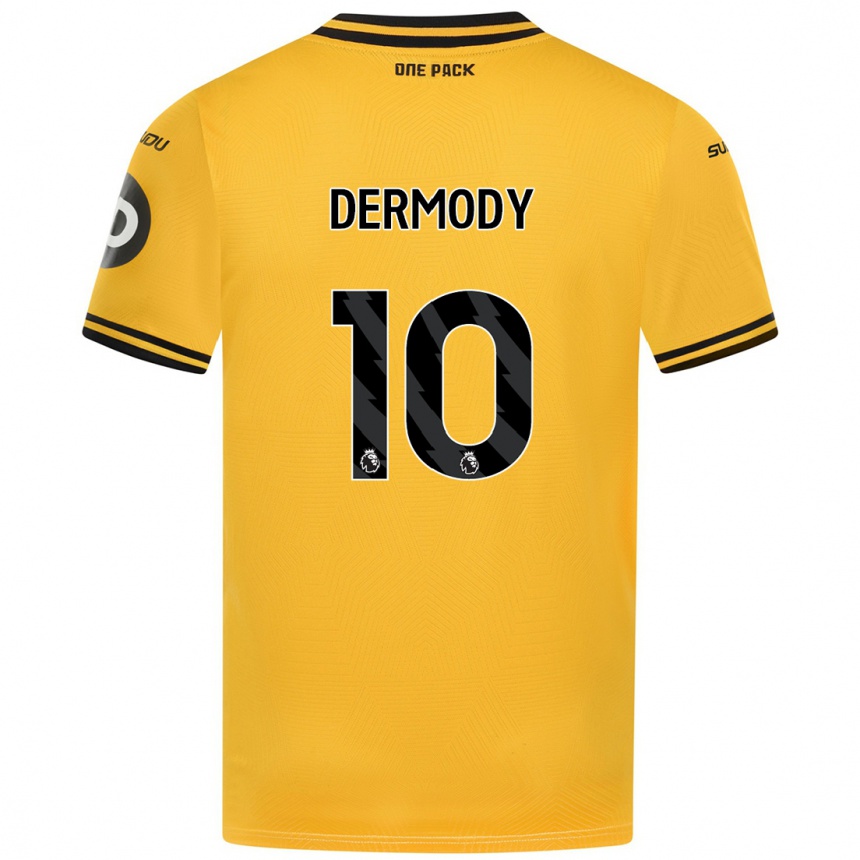 Kids Football Helen Dermody #10 Yellow Home Jersey 2024/25 T-Shirt