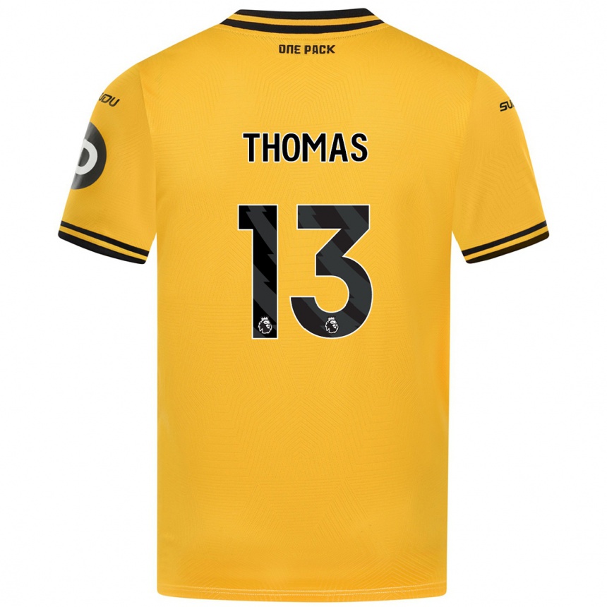 Kids Football Bec Thomas #13 Yellow Home Jersey 2024/25 T-Shirt