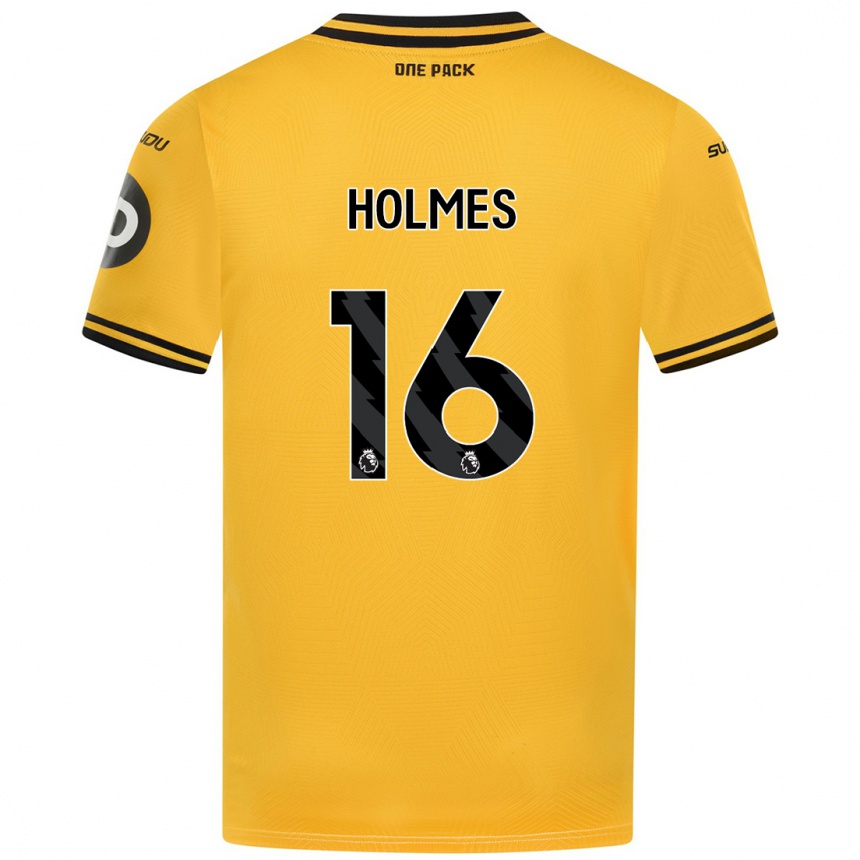 Kids Football Summer Holmes #16 Yellow Home Jersey 2024/25 T-Shirt