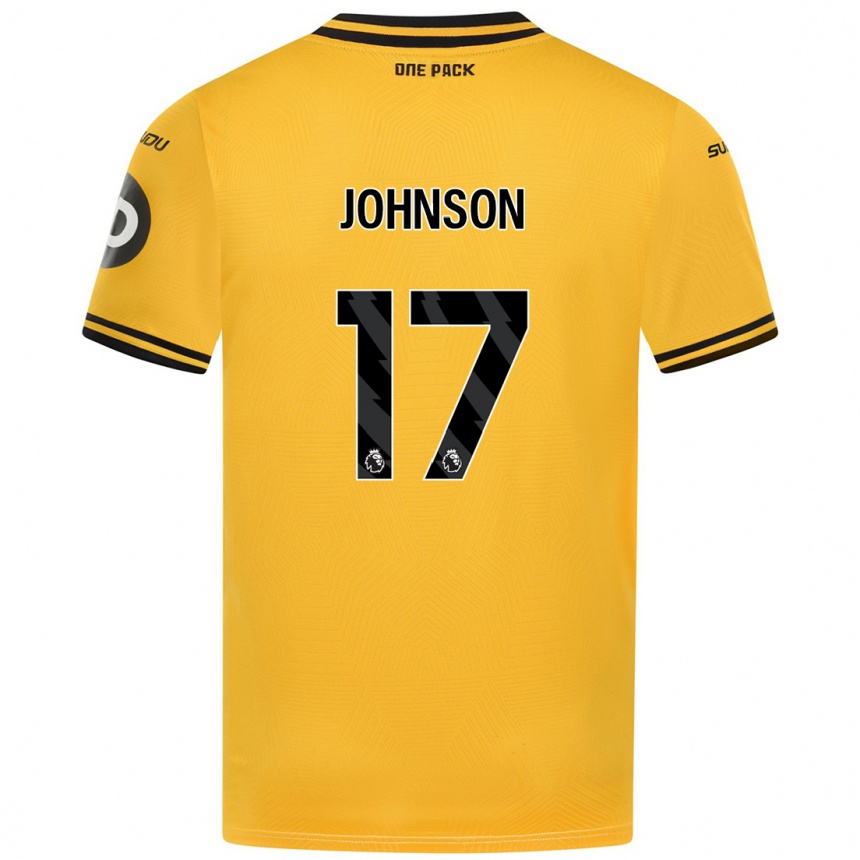 Kids Football Katie Johnson #17 Yellow Home Jersey 2024/25 T-Shirt