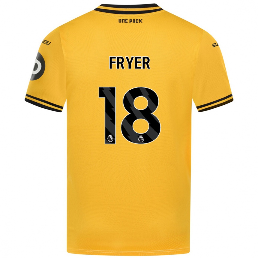 Kids Football Hannah Fryer #18 Yellow Home Jersey 2024/25 T-Shirt