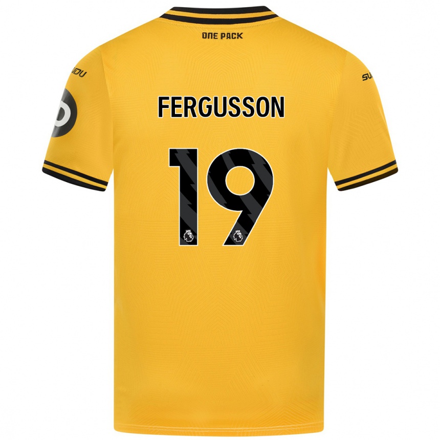 Kids Football Liv Fergusson #19 Yellow Home Jersey 2024/25 T-Shirt