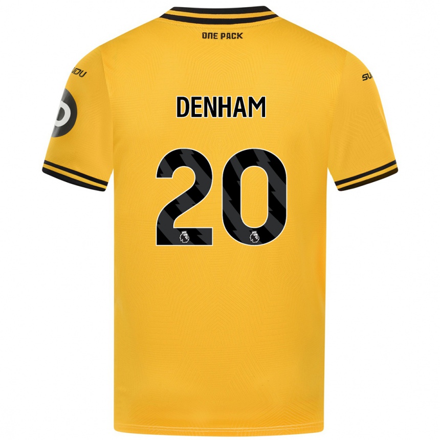 Kids Football Ania Denham #20 Yellow Home Jersey 2024/25 T-Shirt